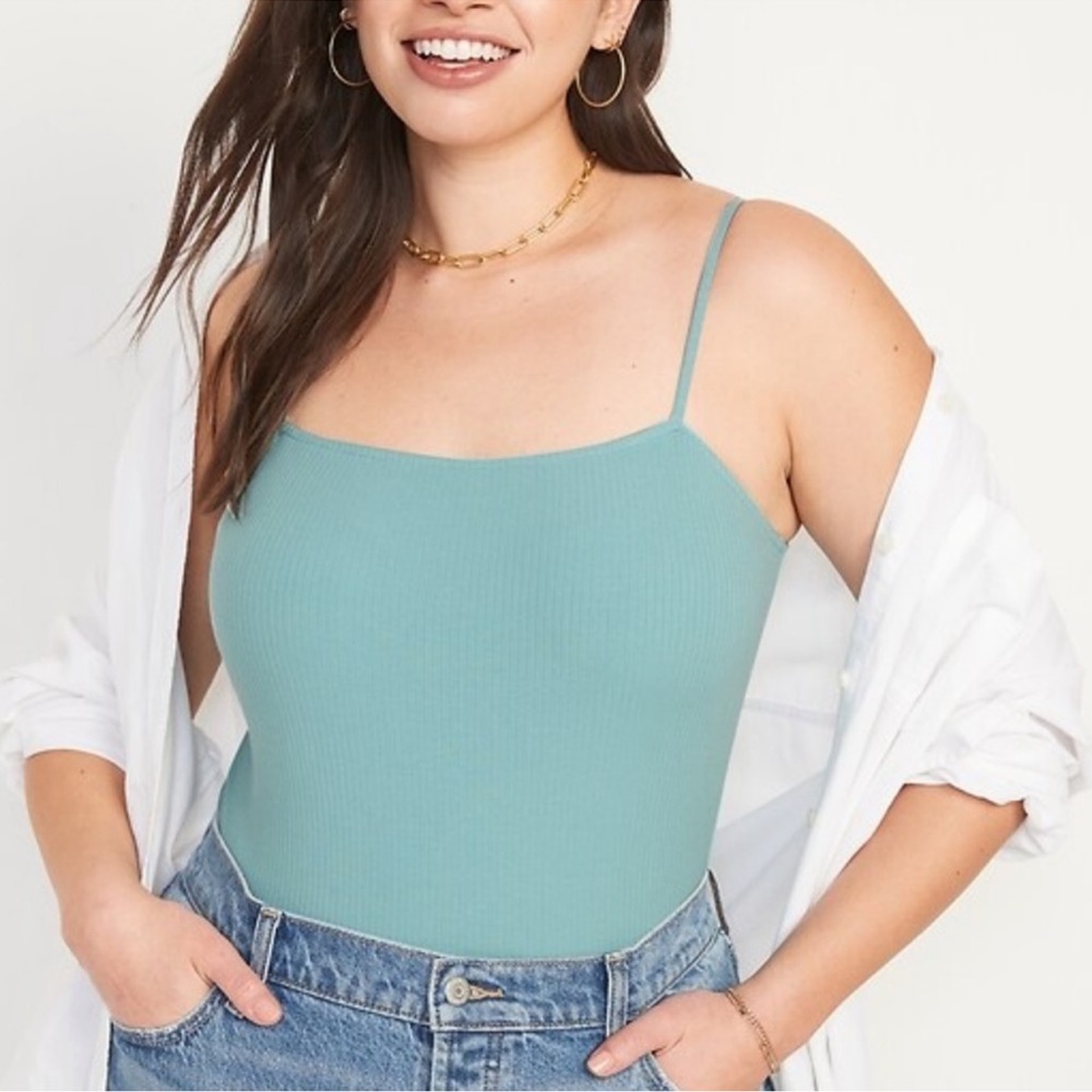 NWT Old Navy Blue Ribbed Bodysuit XL